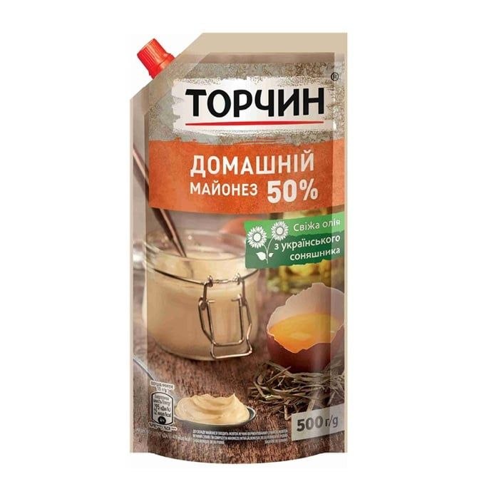 Майонез Торчин Домашній 50% дойпак 500г